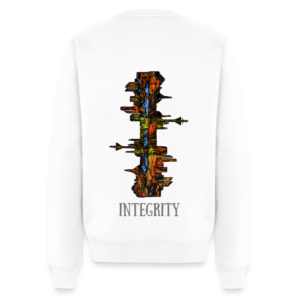 Männer Pulli Düsseldorfer Skyline Backprint - Weiß