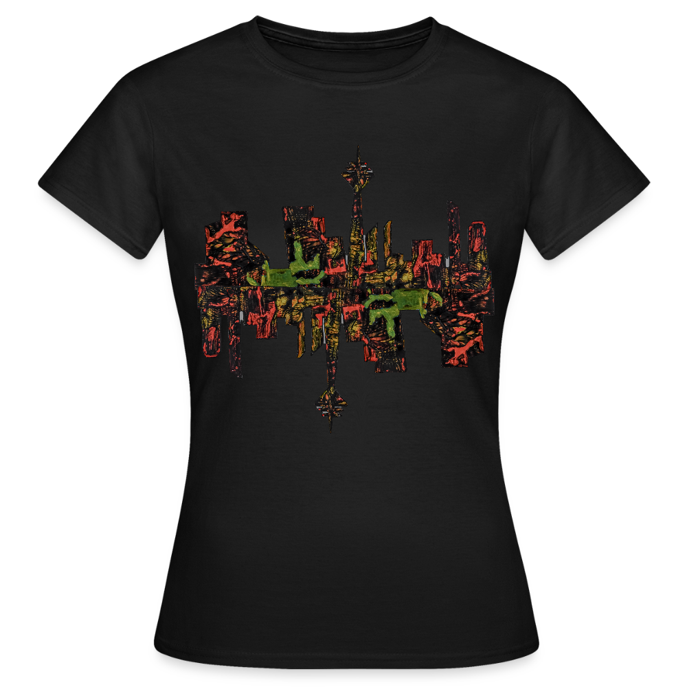 Frauen T-Shirt Düsseldorfer Skyline V.9 - Schwarz