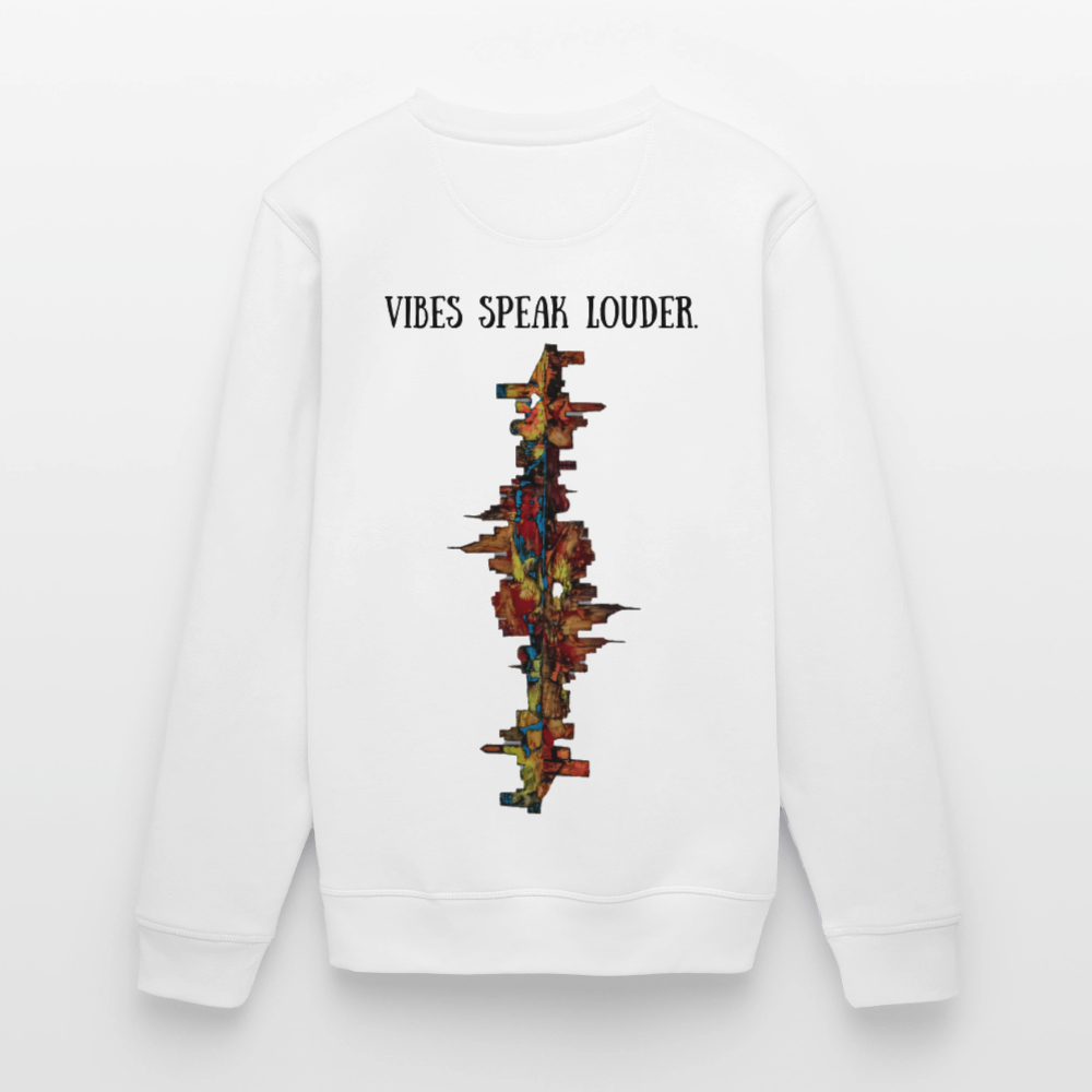 Unisex Bio Pulli Frankfurter Skyline Backprint - Weiß