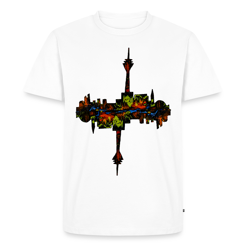 Männer Premium T-Shirt Düsseldorfer Skyline V.7 - Weiß