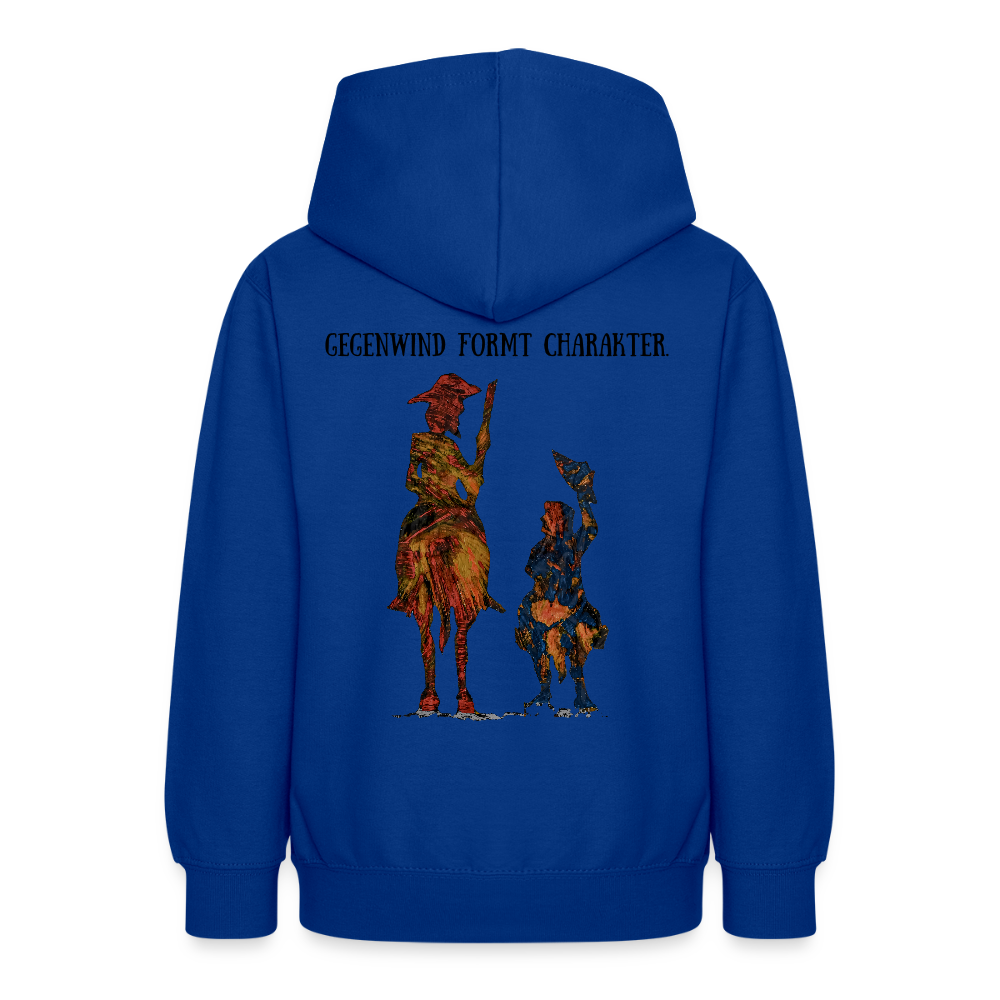 Teenager Hoodie Don Quixote Backprint - Royalblau
