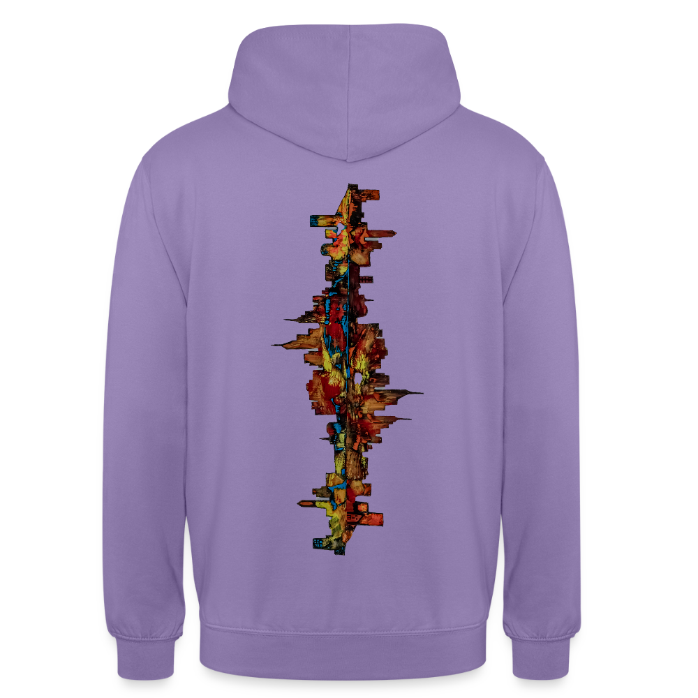 Unisex Hoodie Frankfurter Skyline Backprint - Lavendel