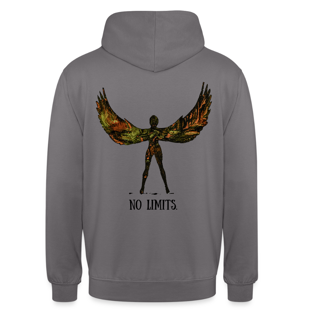 Unisex Hoodie Angel Backprint - Mittelgrau