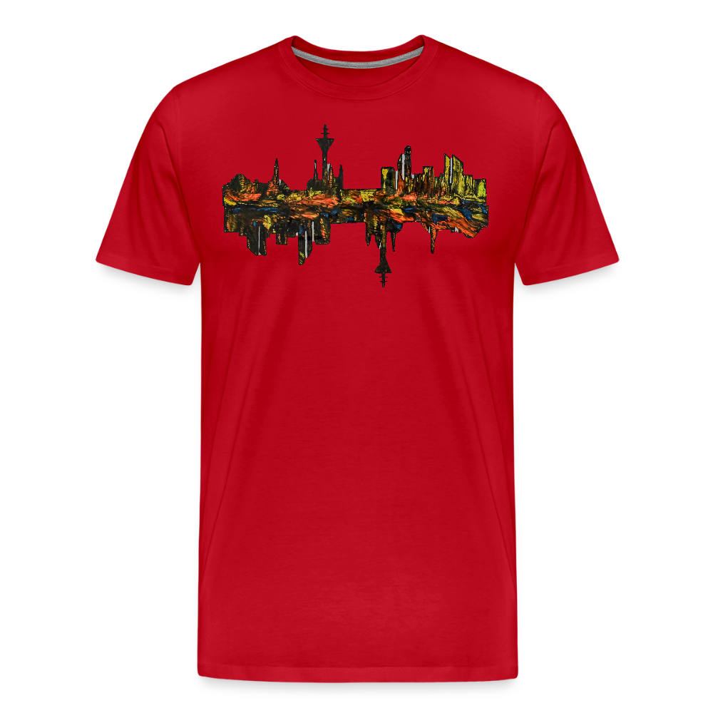 Männer Premium T-Shirt Düsseldorfer Skyline V.3 - Rot