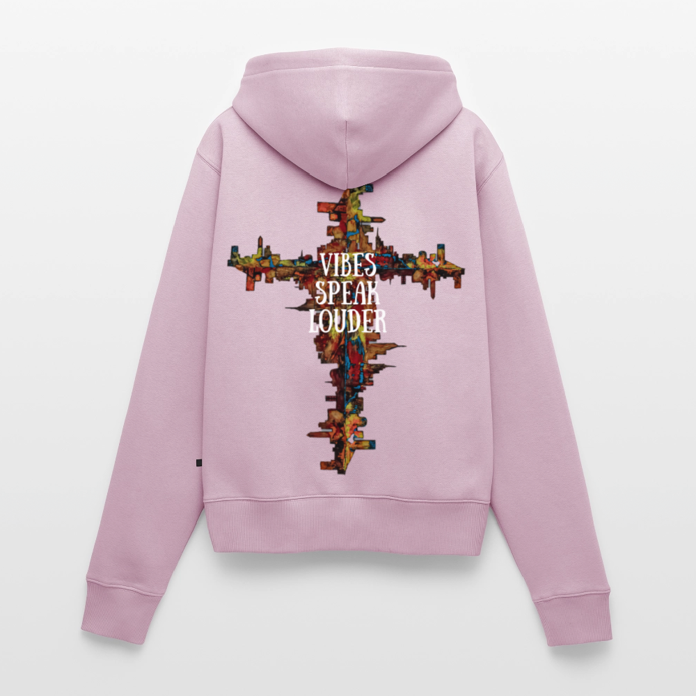 Frauen Kapuzenjacke Frankfurter Skyline Backprint - Altrosa