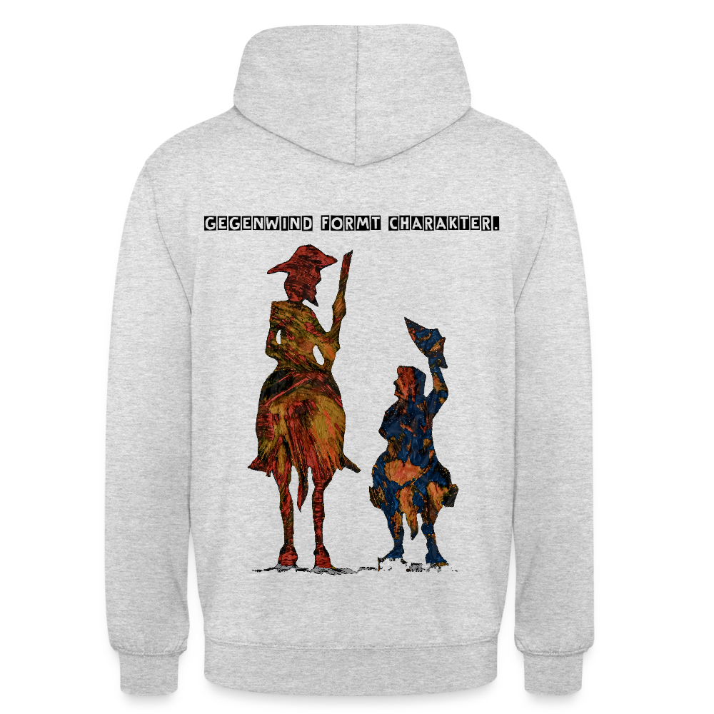 Unisex Hoodie Don Quixote Backprint - Hellgrau meliert