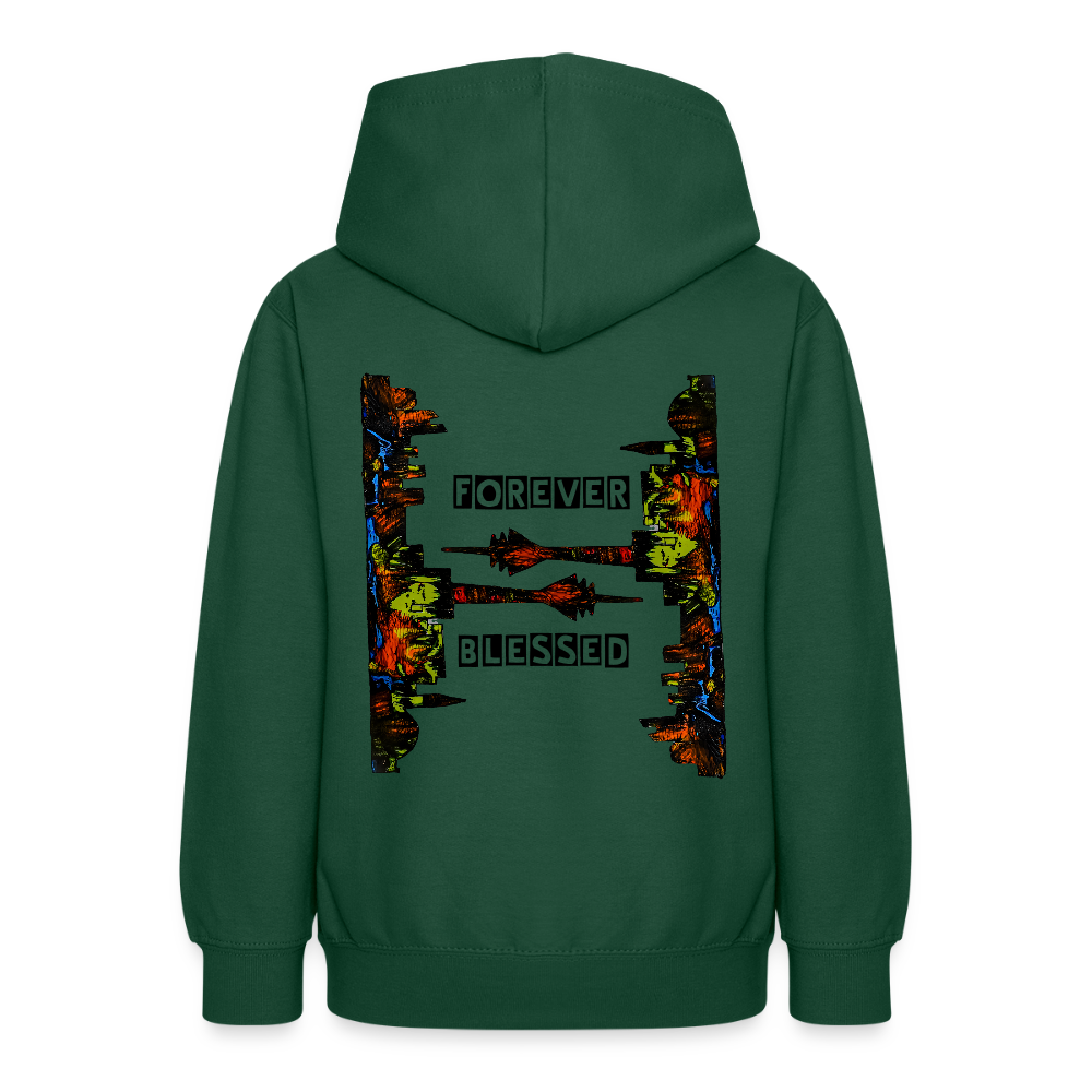 Teenger Hoodie Düsseldorfer Skyline Backprint - Flaschengrün