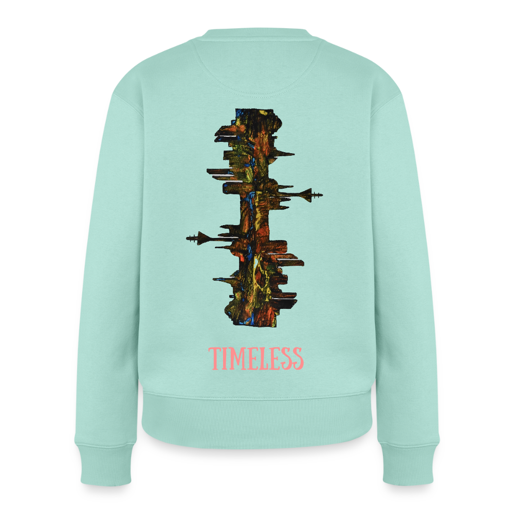 Frauen Pulli Düsseldorfer Skyline Backprint - Mint 