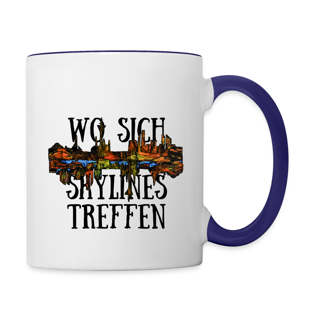 Tasse - Weiß/Kobaltblau