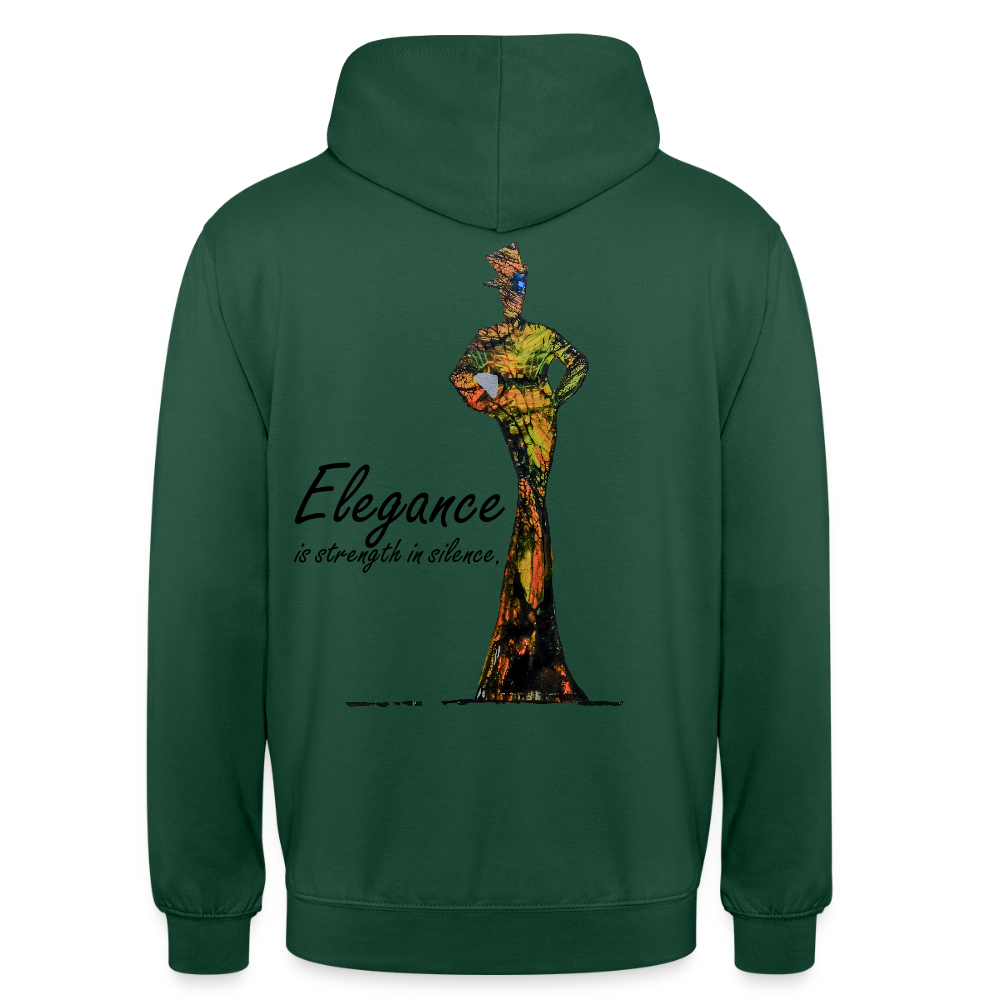 Unisex Hoodie Elegance Backprint - Flaschengrün