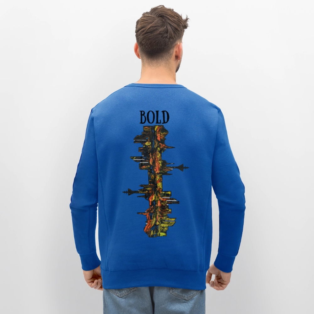 Unisex Bio Pulli Düsseldorfer Skyline Backprint - Königsblau