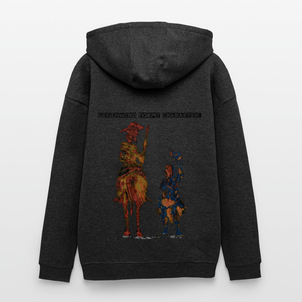 Oversized Unisex Hoodie Don Quixote Backprint - Anthrazit