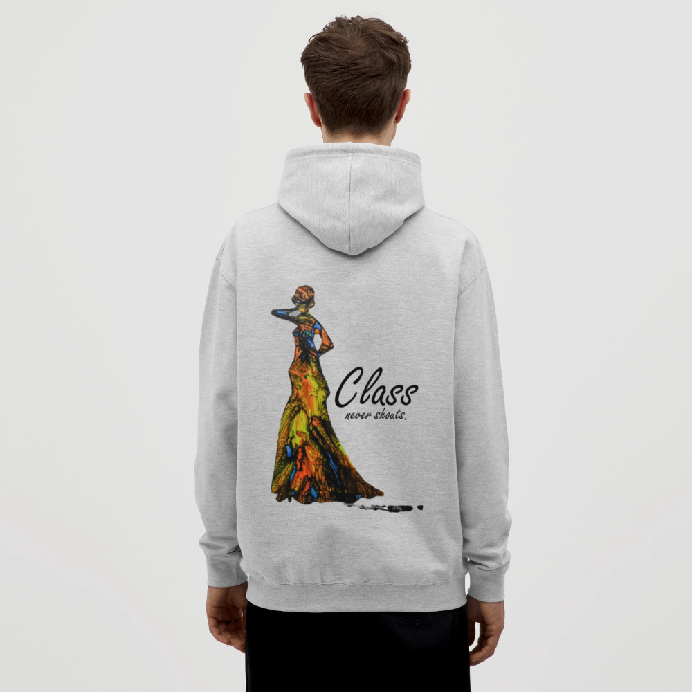 Unisex Hoodie Class Backprint - Hellgrau meliert