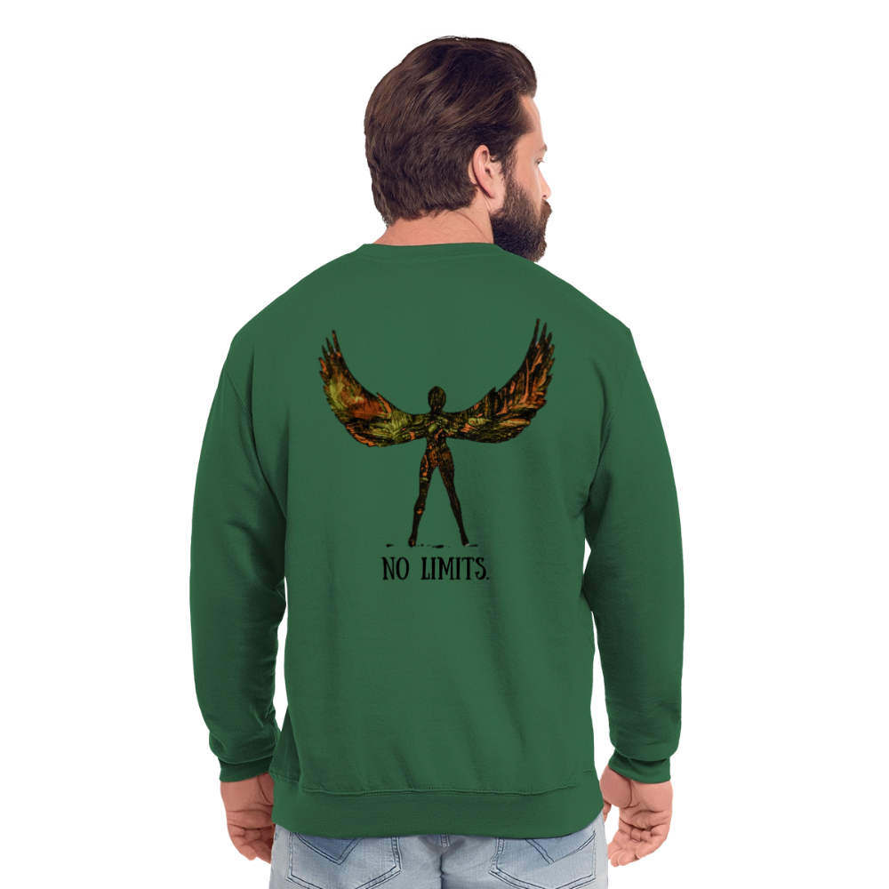 Unisex Pulli Angel Backprint - Grün