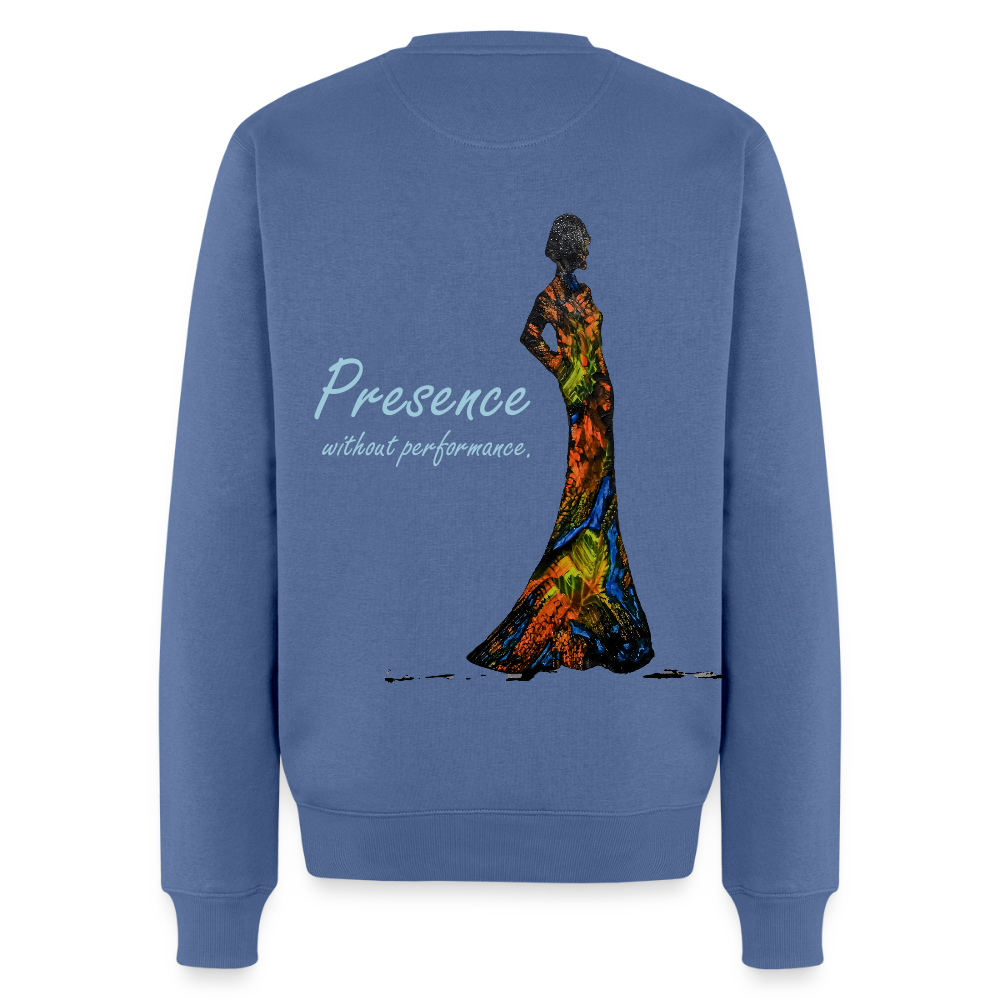 Männer Pulli Presence Backprint - Taubenblau