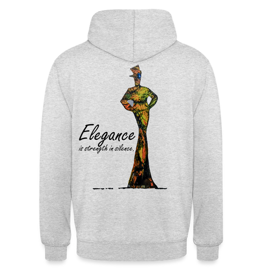 Unisex Hoodie Elegance Backprint - Hellgrau meliert