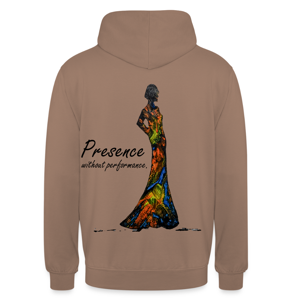 Unisex Hoodie Presence Backprint - Mokka