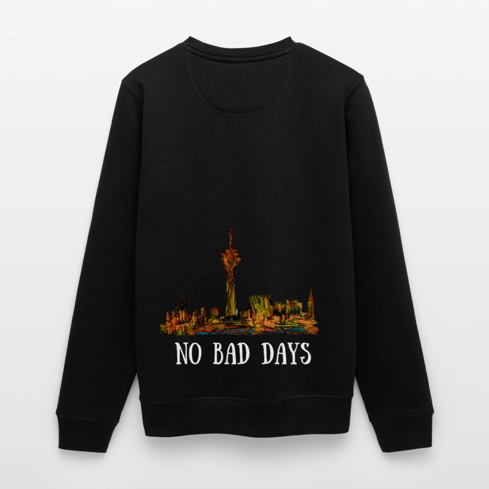 Unisex Bio Pulli Düsseldorfer Skyline Backprint - Schwarz