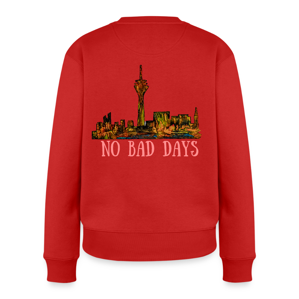 Frauen Pulli Düsseldorfer Skyline Backprint - Rot