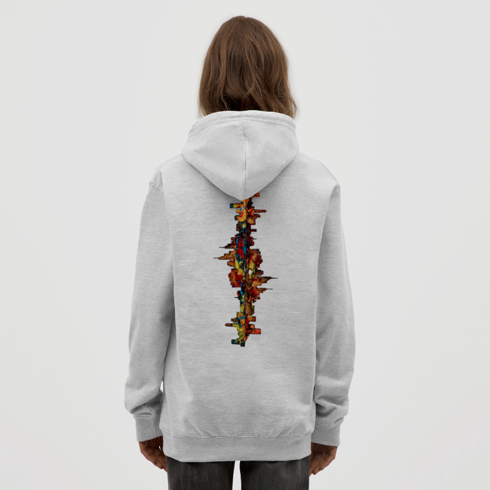 Unisex Hoodie Frankfurter Skyline Backprint - Hellgrau meliert