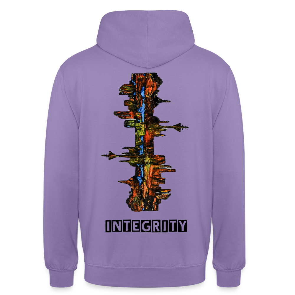 Unisex Hoodie Düsseldorfer Skyline Backprint - Lavendel