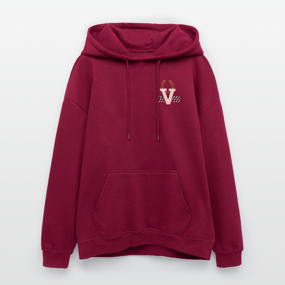 Oversized Unisex Hoodie Nazzarener Backprint - Burgunderrot