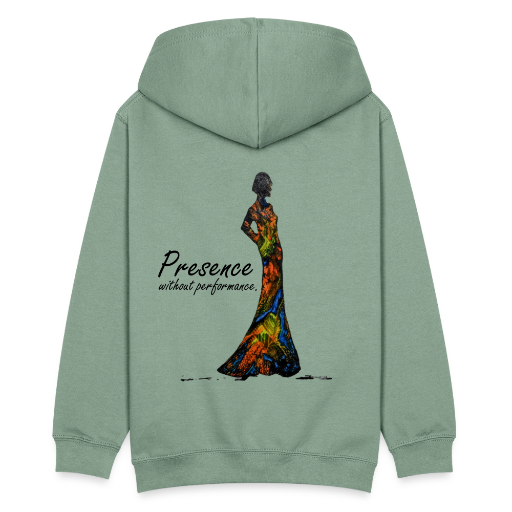 Teenager Hoodie Presence Backprint - Graugrün