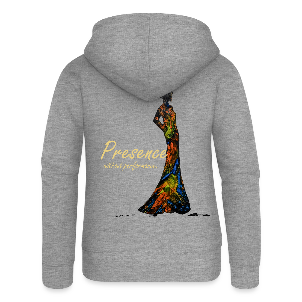 Frauen Kapuzenjacke Presence Backprint - Grau meliert