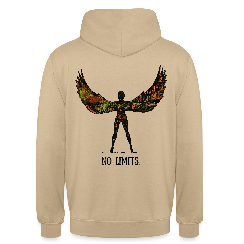 Unisex Hoodie Angel Backprint - Beige