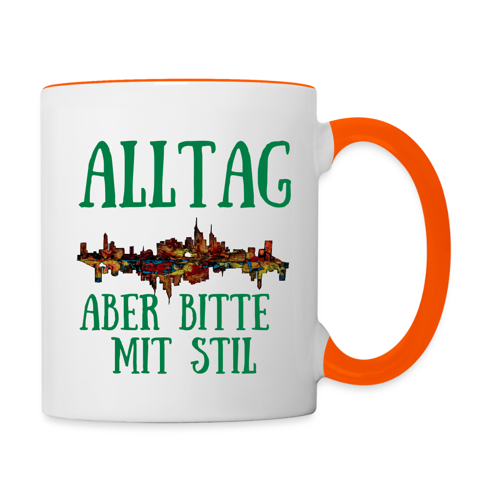 Tasse - Weiß/Orange