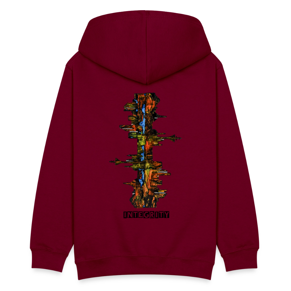 Teenager Hoodie Düsseldorfer Skyline Backprint - Bordeaux
