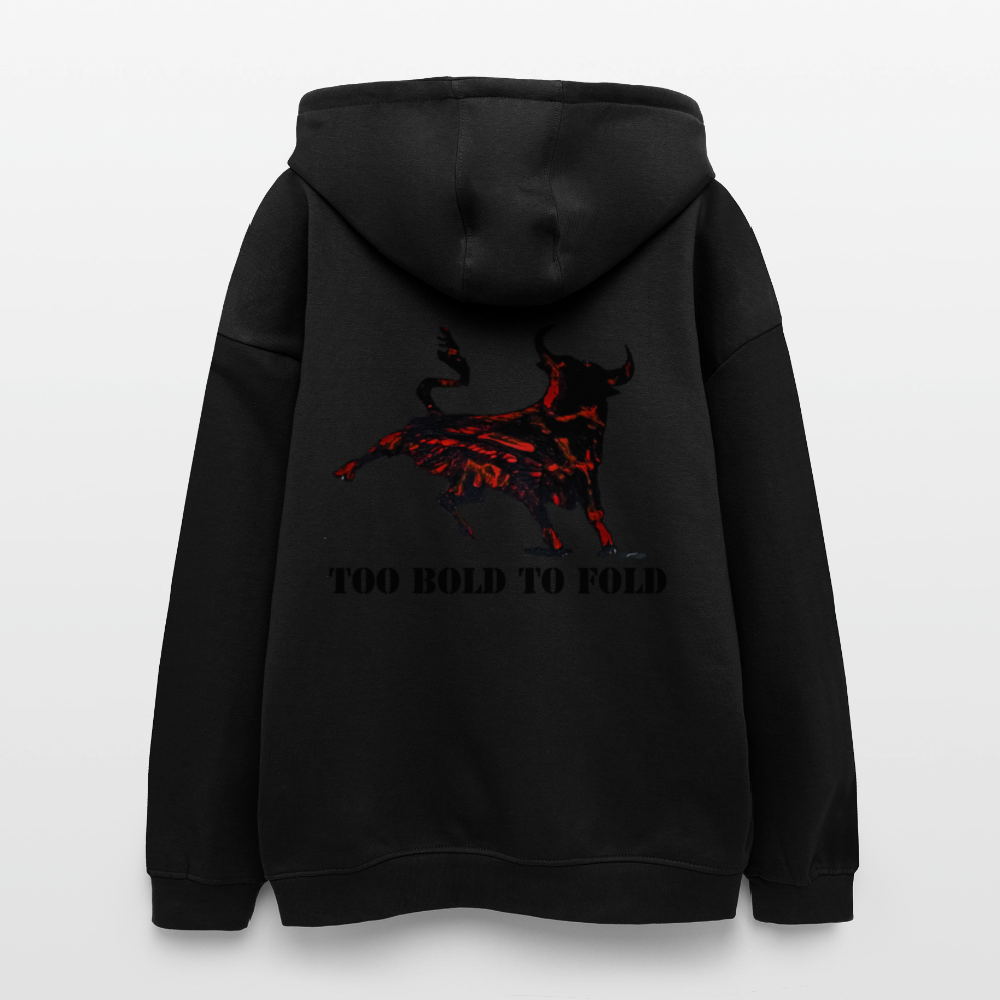 Oversized Unisex Hoodie Torro Backprint - Schwarz