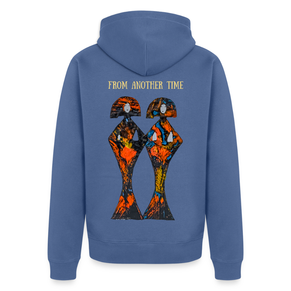 Männer Kapuzenjacke Geishas Backprint - Taubenblau