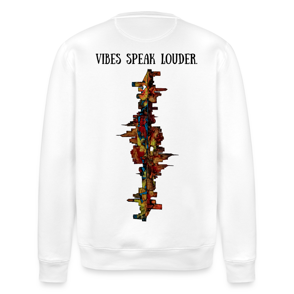 Unisex Bio Pulli Frankfurter Skyline Backprint - Weiß