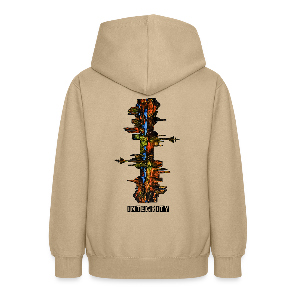 Teenager Hoodie Düsseldorfer Skyline Backprint - Sand