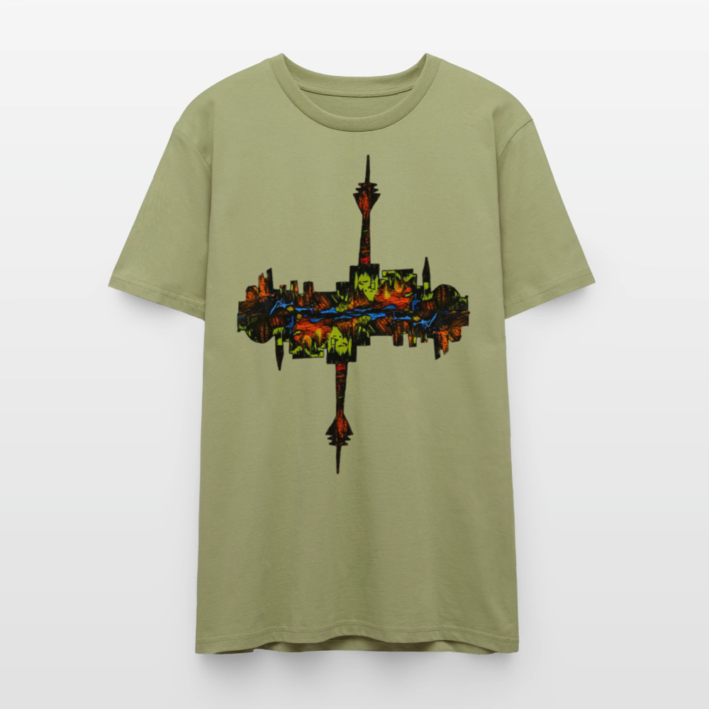 Unisex T-Shirt Düsseldorfer Skyline V.7 - Nebelgrün