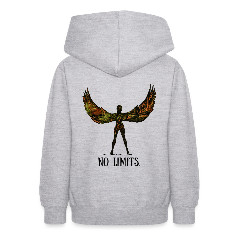 Teenager Hoodie Angel Backprint - Hellgrau meliert