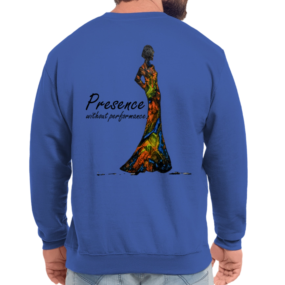 Unisex Pulli Presence Backprint - Royalblau