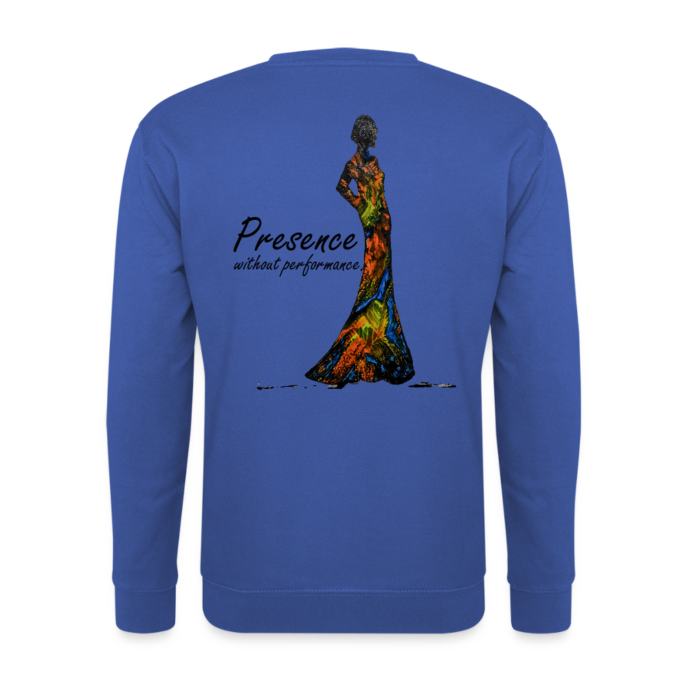 Unisex Pulli Presence Backprint - Royalblau