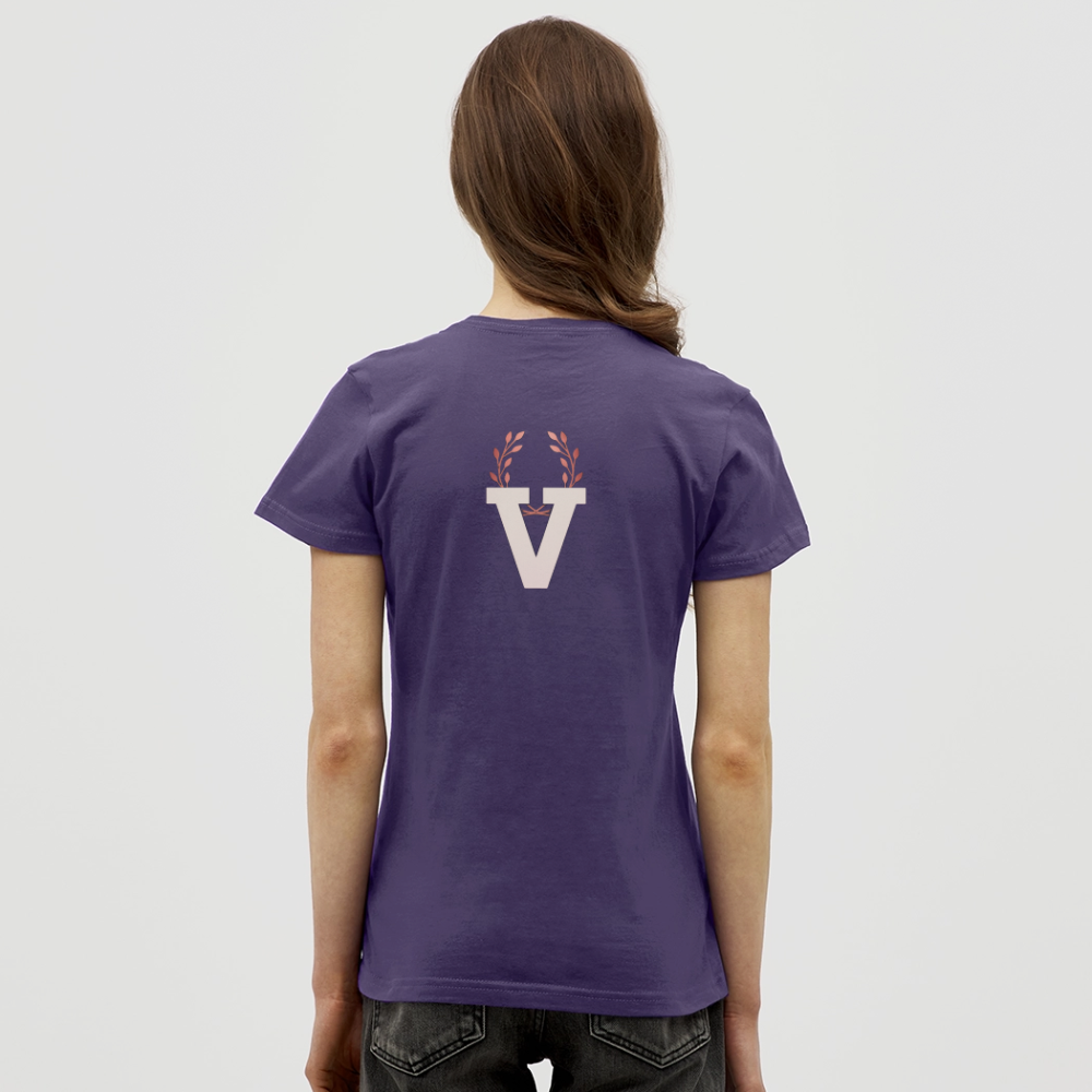 Frauen T-Shirt Düsseldorfer Skyline V.9 - Dunkellila