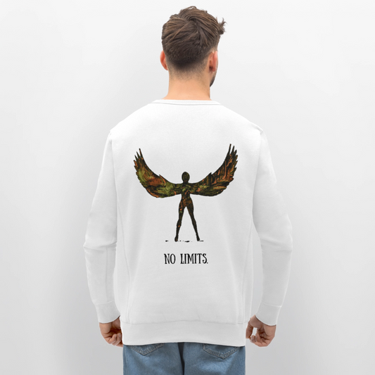 Unisex Bio Pulli Angel Backprint - Weiß