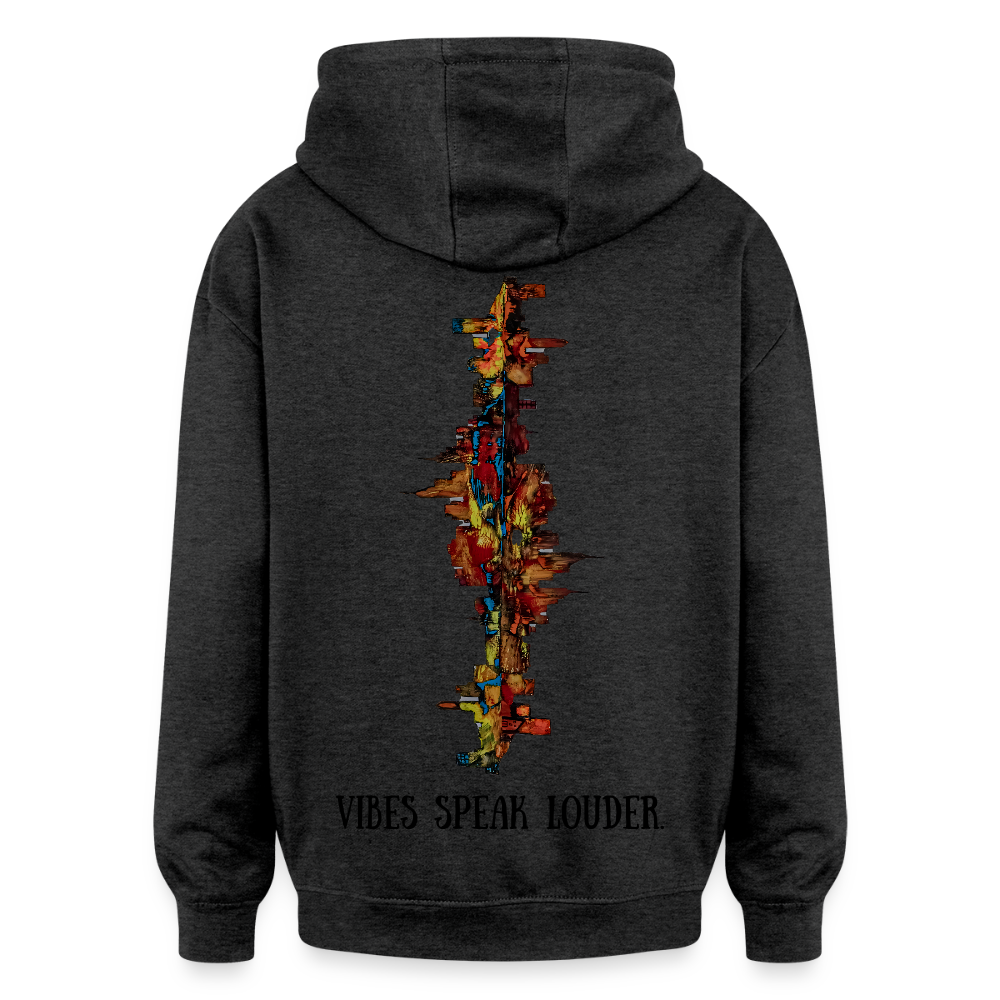 Oversized Unisex Hoodie Frankfurter Skyline Backprint - Anthrazit