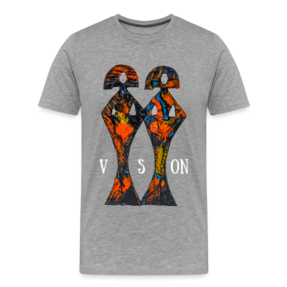 Männer Premium T-Shirt Geishas - Grau meliert