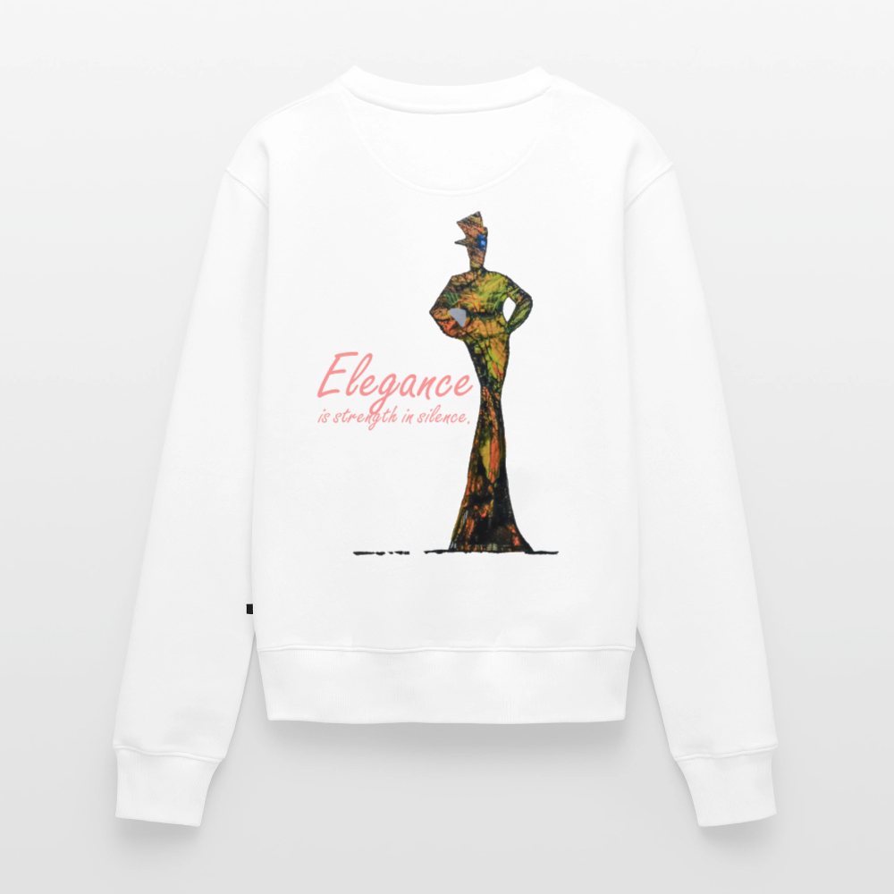 Frauen Pulli Elegance Backprint - Weiß