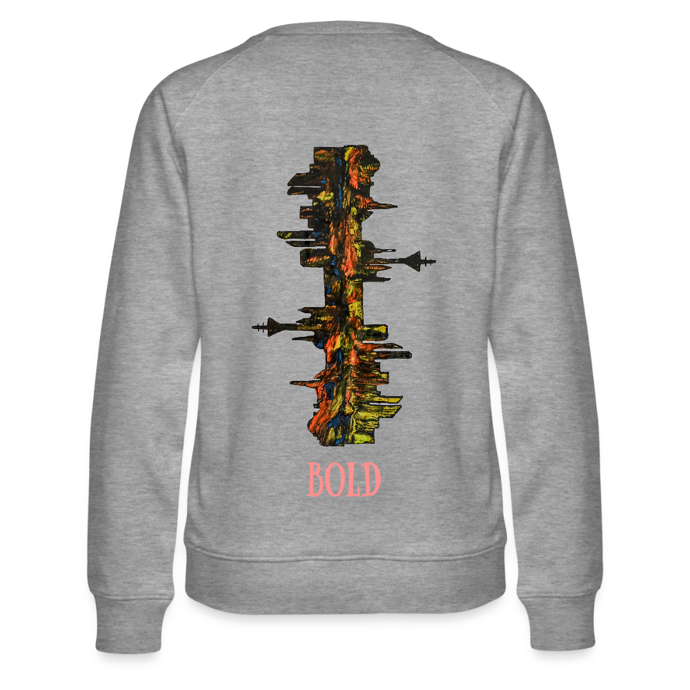 Frauen Pulli Düsseldorfer Skyline Backprint - Grau meliert