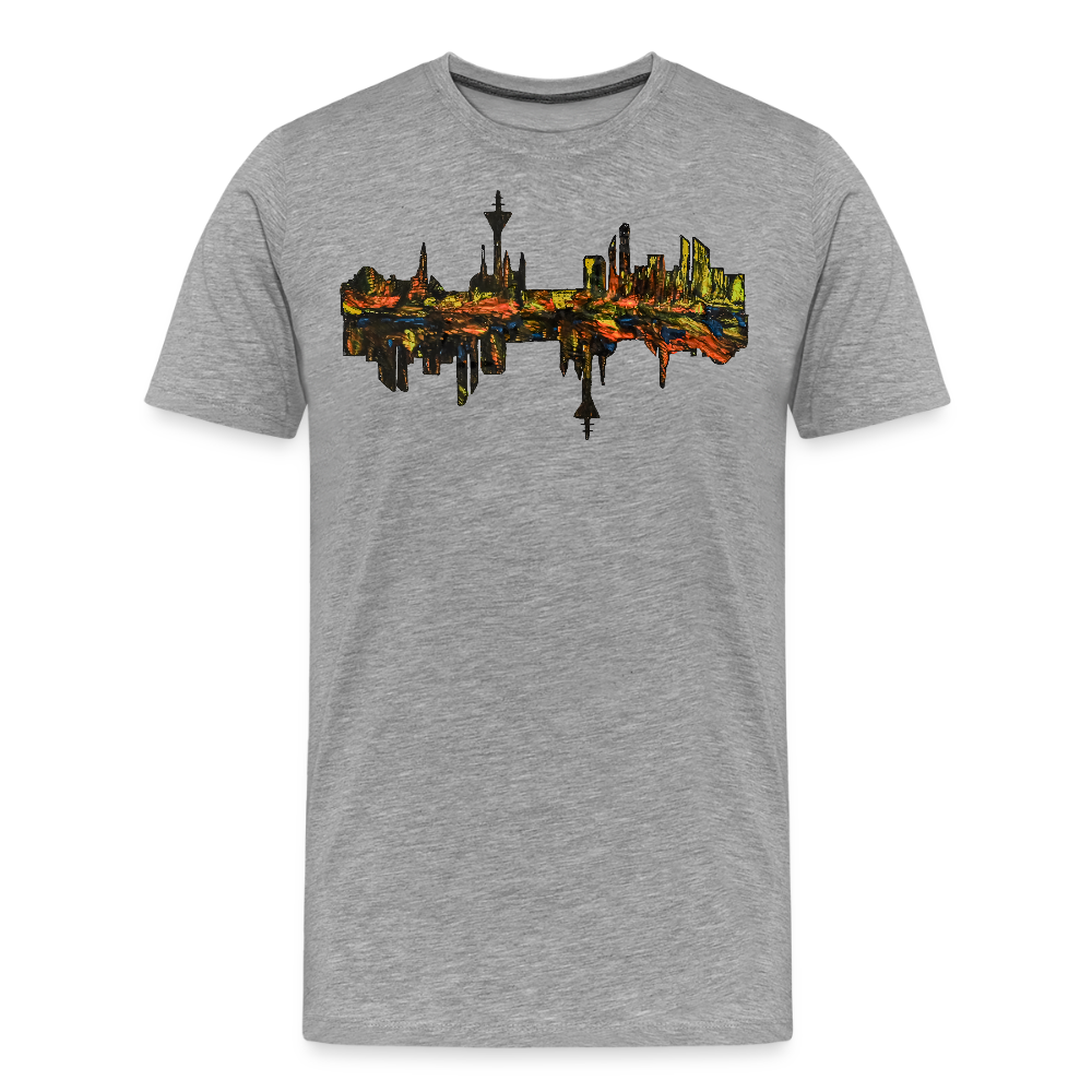 Männer Premium T-Shirt Düsseldorfer Skyline V.3 - Grau meliert