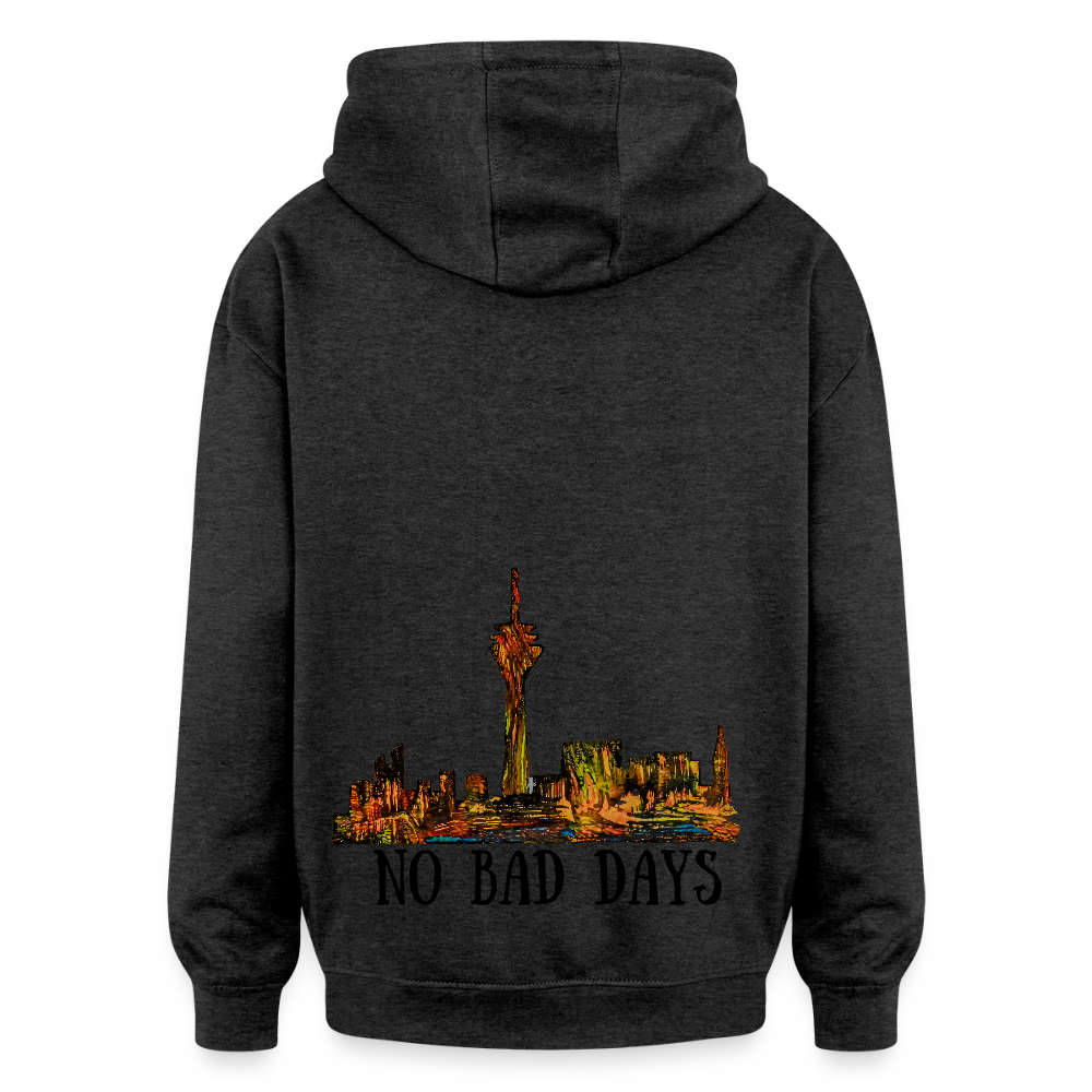 Oversized Unisex Hoodie Düsseldorfer Skyline Backprint - Anthrazit