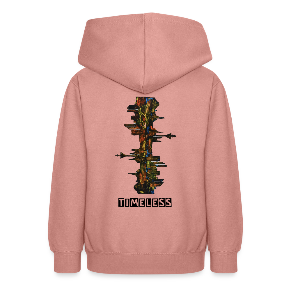 Teenager Hoodie Düsseldorfer Skyline Backprint - Altrosa
