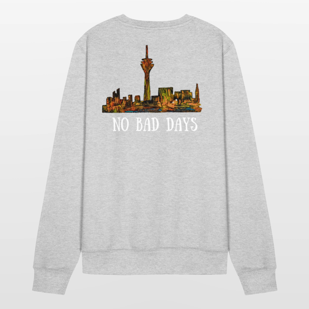 Unisex Pulli Düsseldorfer Skyline Backprint - Weißgrau meliert