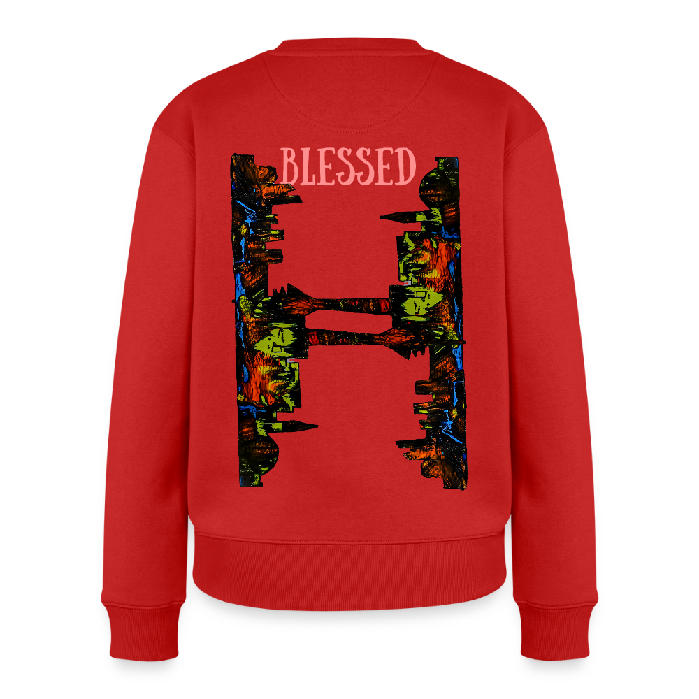 Frauen Hoodie Düsseldorfer Skyline Backprint - Rot